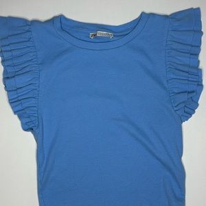 Zara Ruche Sleeve Top